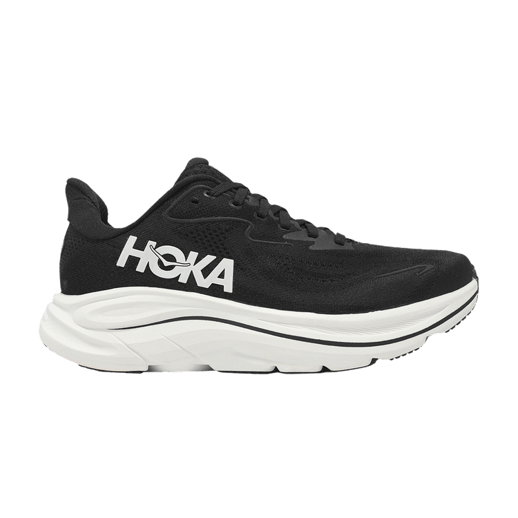 HOKA Wmns Clifton 10 Wide 'Black White' — Black/White