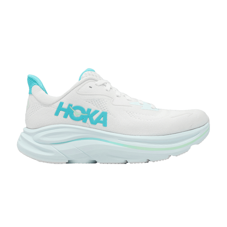 HOKA Wmns Clifton 10 Wide 'White Cielo Blue' — White/Cielo Blue