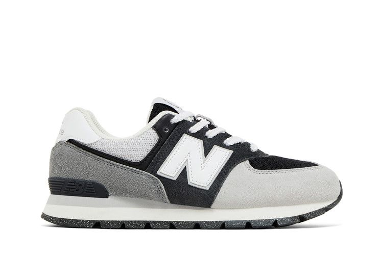 New Balance 574 Big Kid 'Blacktop White' — Blacktop/White