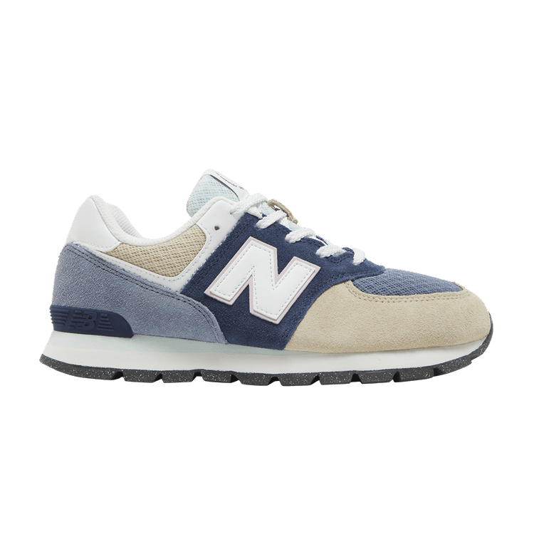 New Balance 574 Rugged Big Kid 'Summer Brights' — Navy/Light Surf/Washed Pink