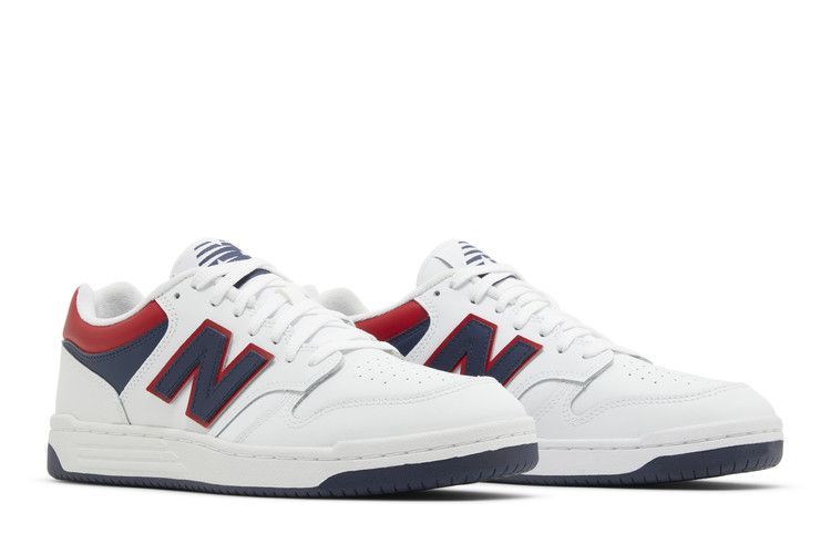 New Balance 480 'White Indigo Red' — White/Natural Indigo/Team Red