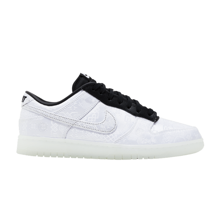 Fragment Design x CLOT x Nike Dunk Low SP '20th Anniversary' — White/White/Black