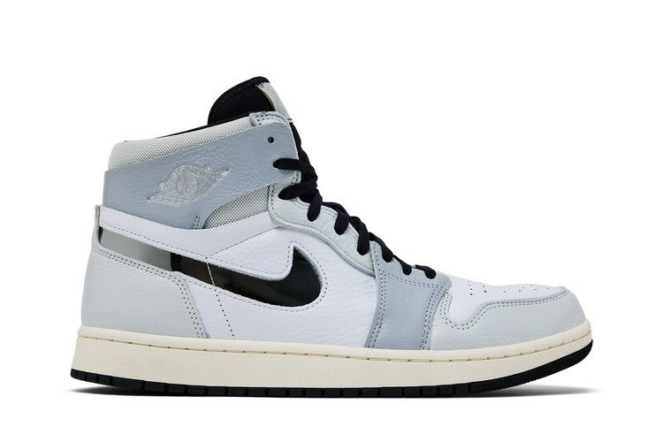 Wmns Air Jordan 1 High Zoom Comfort 2 'Chrome Swoosh' — White/Metallic Silver/Photon Dust/Wolf Grey/Black/Sail