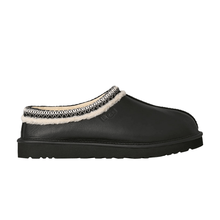 UGG Tasman Leather Slipper 'Black' — Phantom/Picante Red