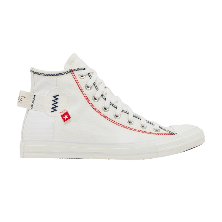 Converse Chuck Taylor All Star High 'Logo Tag - Vintage White' — Vintage White/Blue
