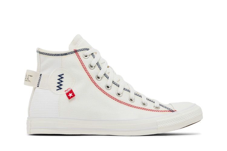 Converse Chuck Taylor All Star High 'Logo Tag - Vintage White' — Vintage White/Blue