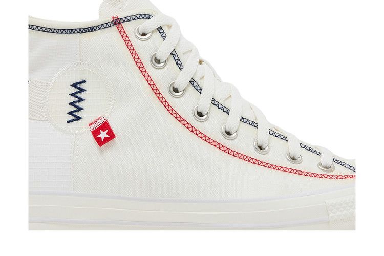 Converse Chuck Taylor All Star High 'Logo Tag - Vintage White' — Vintage White/Blue