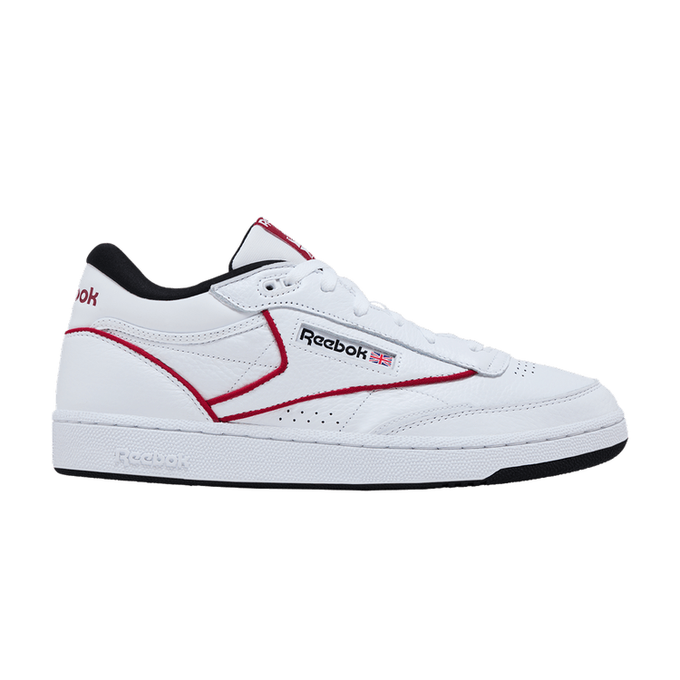 Reebok Club C Mid 2 'White Flash Red' — Cloud White/Cloud White/Flash Red