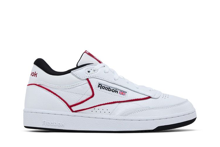 Reebok Club C Mid 2 'White Flash Red' — Cloud White/Cloud White/Flash Red