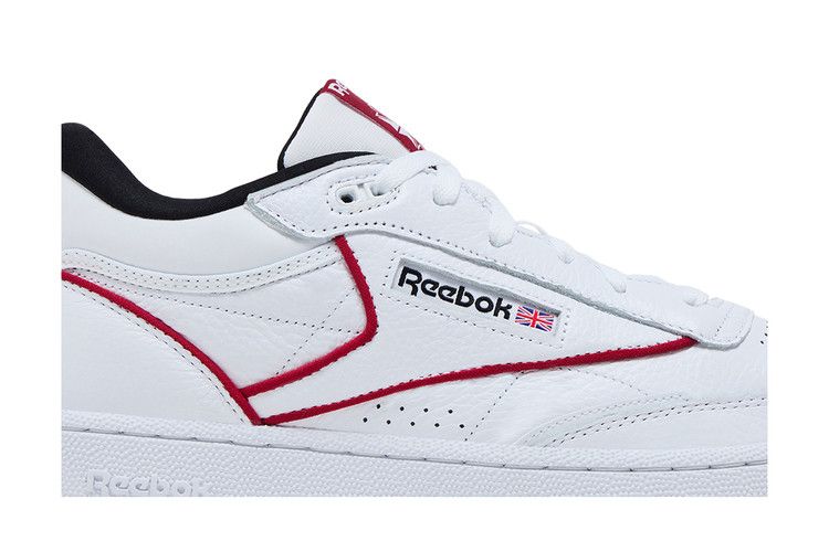 Reebok Club C Mid 2 'White Flash Red' — Cloud White/Cloud White/Flash Red