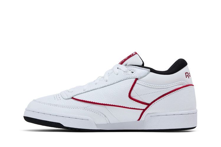 Reebok Club C Mid 2 'White Flash Red' — Cloud White/Cloud White/Flash Red