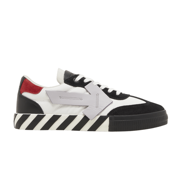 Off-White Floating Arrow Low Vulc Leather 'Black White Red' — Black/White/Grey