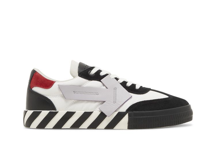 Off-White Floating Arrow Low Vulc Leather 'Black White Red' — Black/White/Grey
