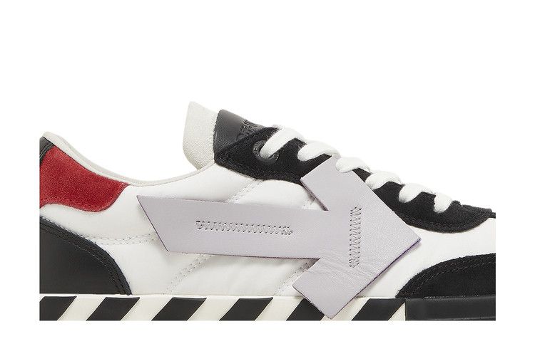 Off-White Floating Arrow Low Vulc Leather 'Black White Red' — Black/White/Grey