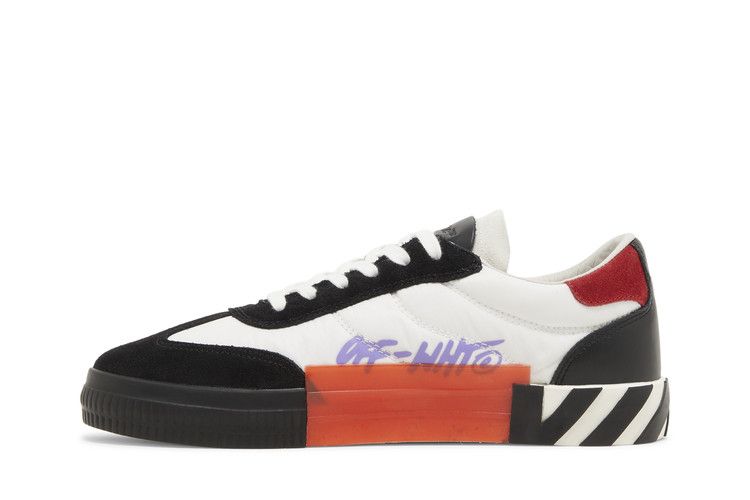 Off-White Floating Arrow Low Vulc Leather 'Black White Red' — Black/White/Grey
