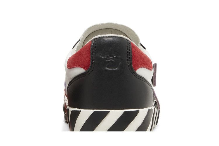 Off-White Floating Arrow Low Vulc Leather 'Black White Red' — Black/White/Grey