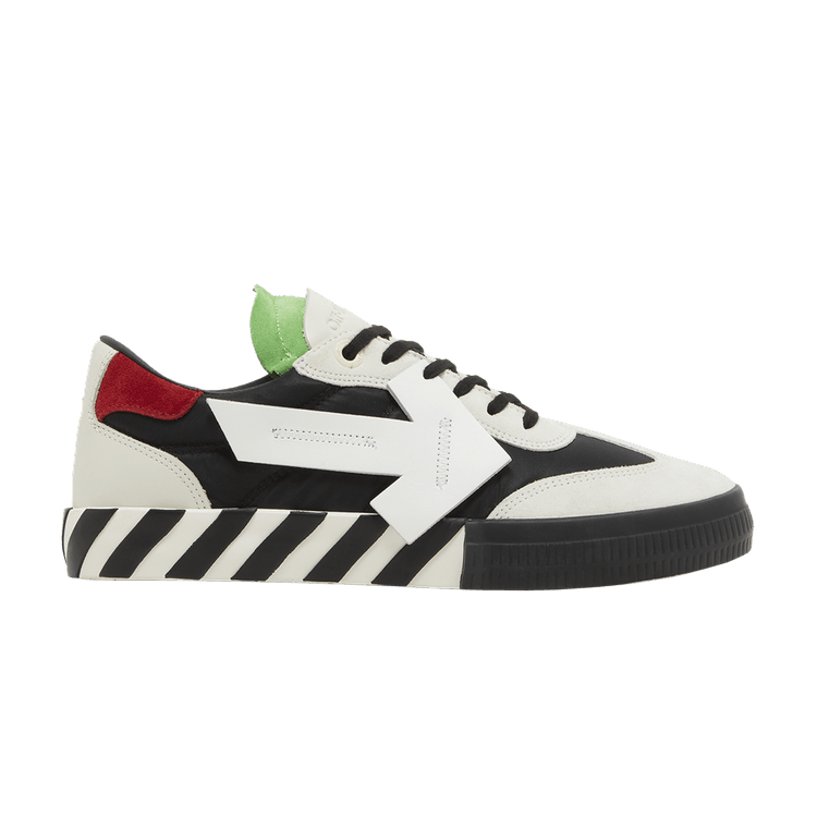 Off-White Floating Arrow Low Vulc Leather 'White Black Green' — White/Black/Grey