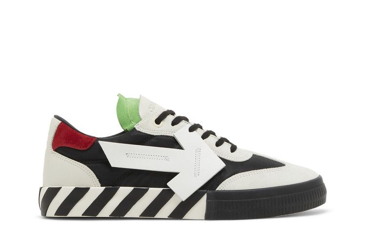 Off-White Floating Arrow Low Vulc Leather 'White Black Green' — White/Black/Grey