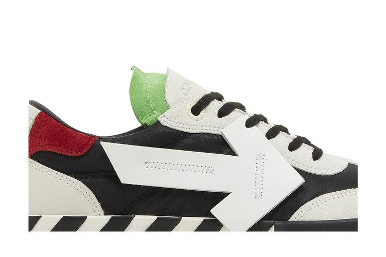 Off-White Floating Arrow Low Vulc Leather 'White Black Green' — White/Black/Grey