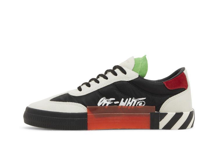 Off-White Floating Arrow Low Vulc Leather 'White Black Green' — White/Black/Grey