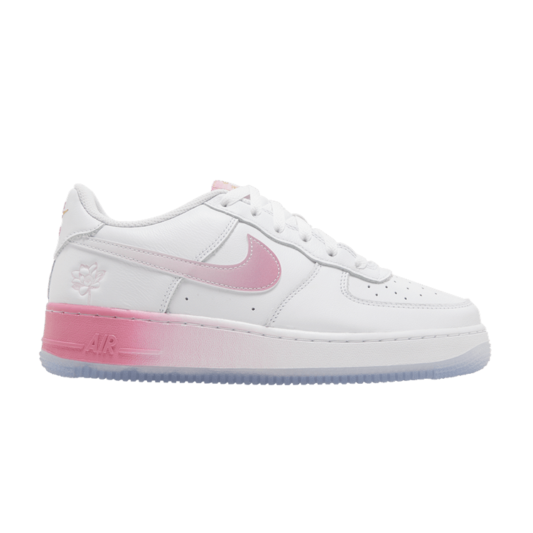 Nike Air Force 1 '07 GS 'San Francisco Pack - Lotus Flower' — White/Lotus Pink/Yellow Gold/Blue Jay/Pink Foam/Black