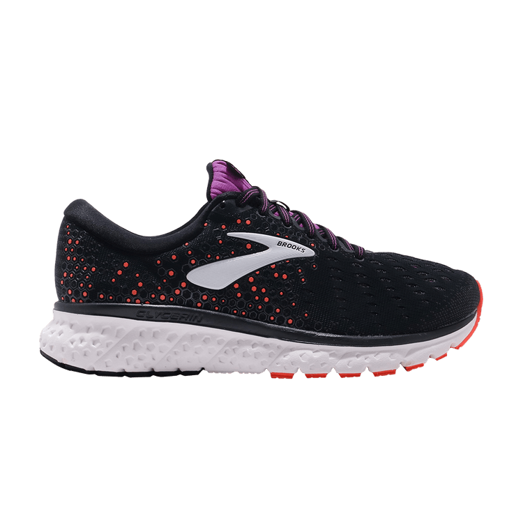Brooks Wmns Glycerin 17 Wide 'Fiery Coral' — Black/Fiery Coral/Purple