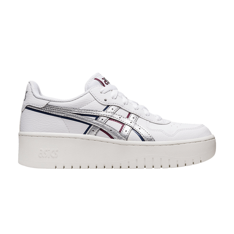 Asics Wmns Japan S PF 'White Silver Burgundy' — White/Pure Silver