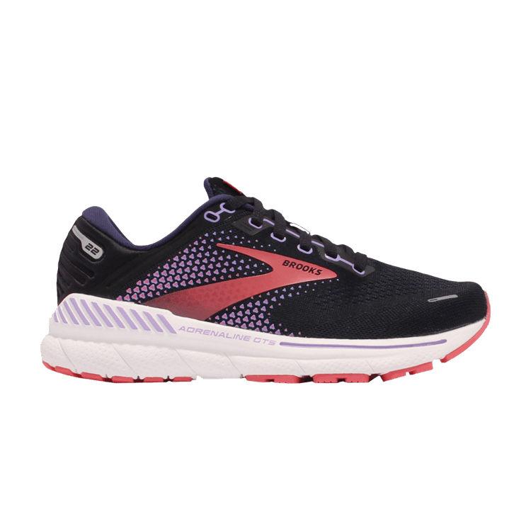 Brooks Wmns Adrenaline GTS 22 Wide 'Black Red' — Black/Red/Purple/White