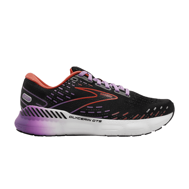Brooks Wmns Glycerin GTS 20 'Black Bellflower' — Black/Bellflower/Fiesta