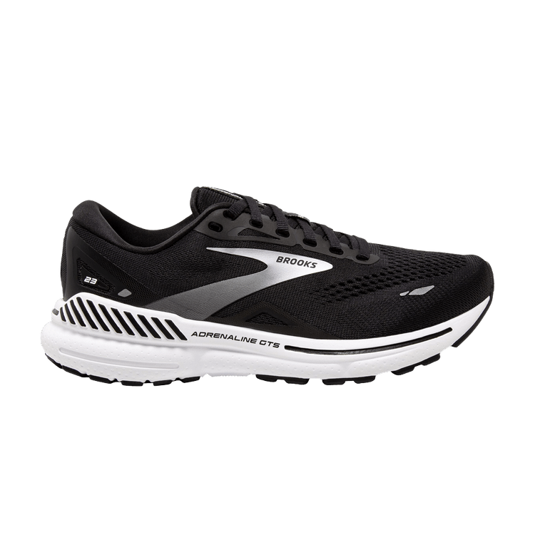 Brooks Wmns Adrenaline GTS 23 Wide 'Black Silver' — Black/White/Silver