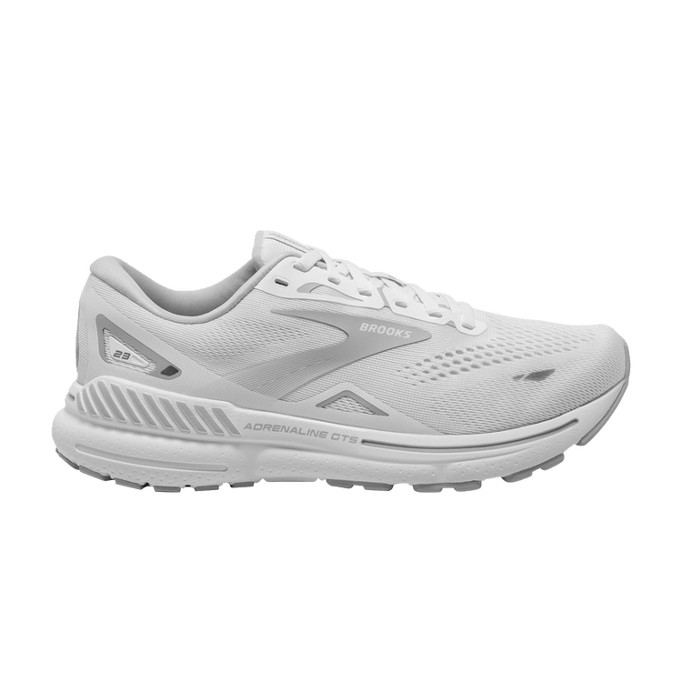 Brooks Wmns Adrenaline GTS 23 Wide 'White Oyster' — White/Oyster/Silver