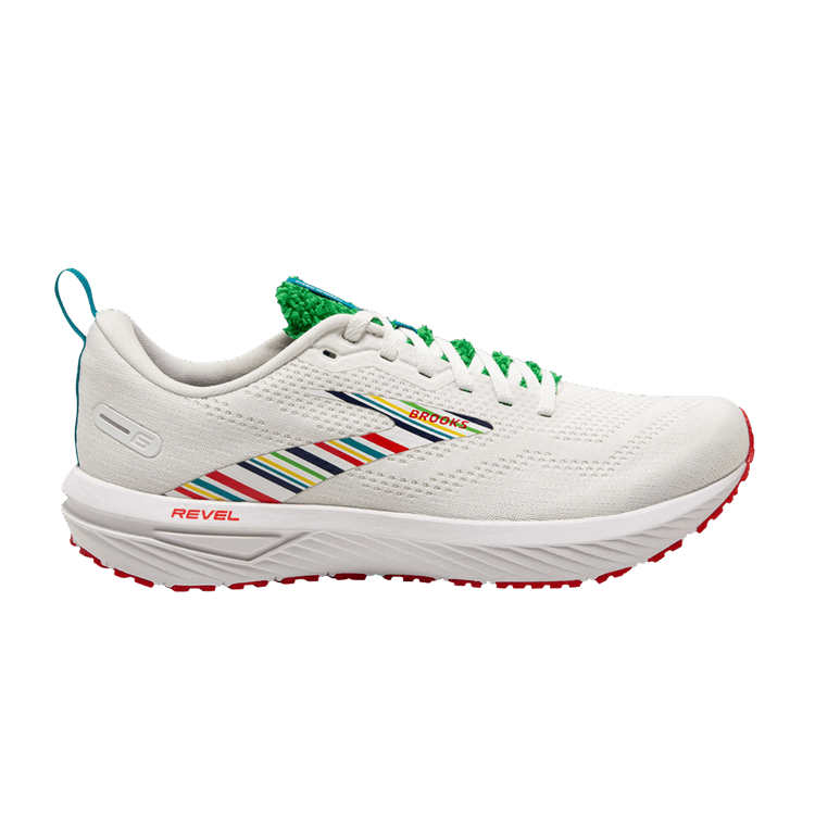 Brooks Wmns Revel 6 'Multi-Color Stripes' — White/Green/Red