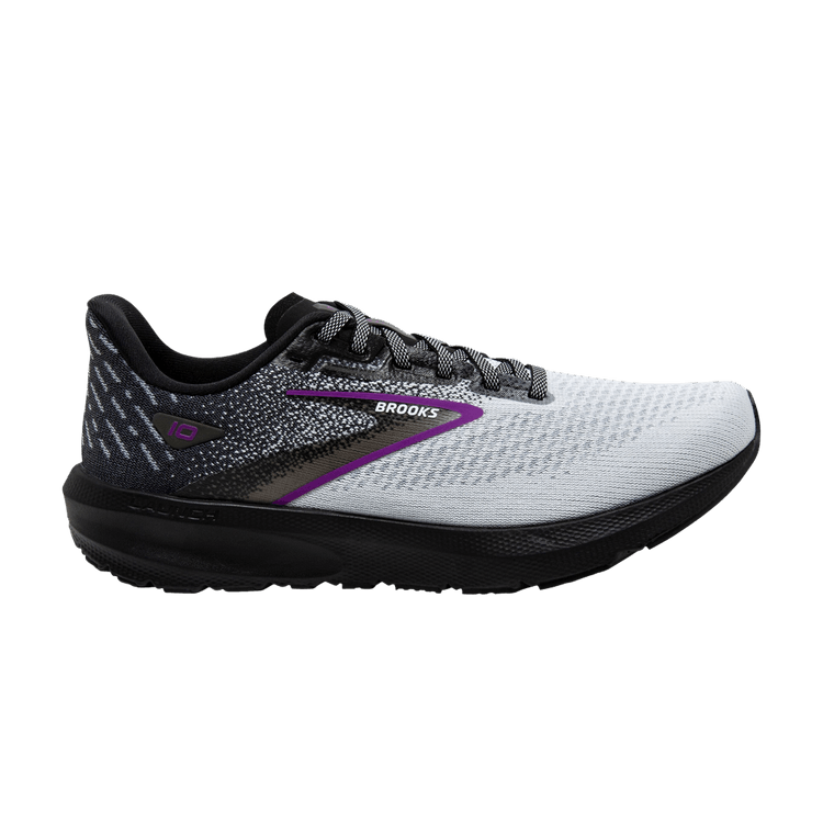 Brooks Wmns Launch 10 'Black Violet' — Black/White/Violet