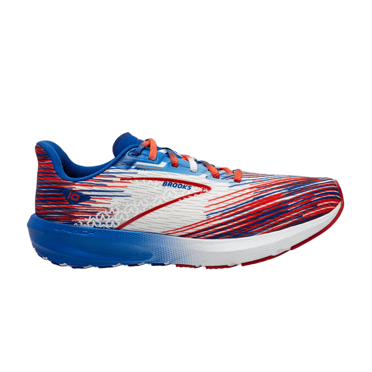 Brooks Wmns Launch 10 'USA' — White/Tango/Surf