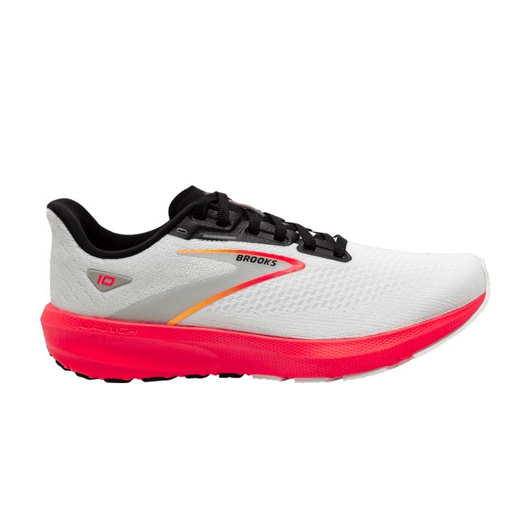 Brooks Wmns Launch 10 'White Fiery Coral' — Blue/Black/Fiery Coral