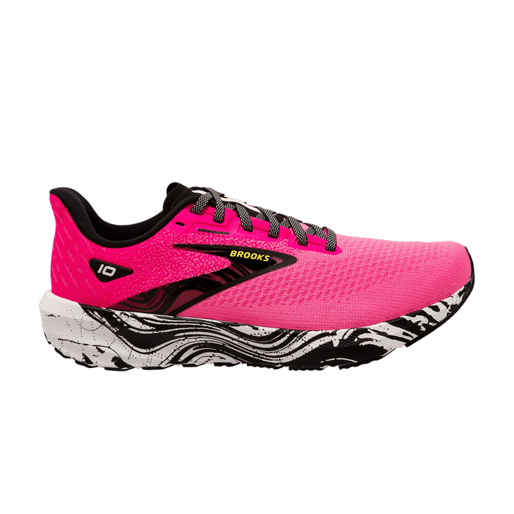 Brooks Wmns Launch 10 'Pink Glow Black' — Pink Glow/Black/White