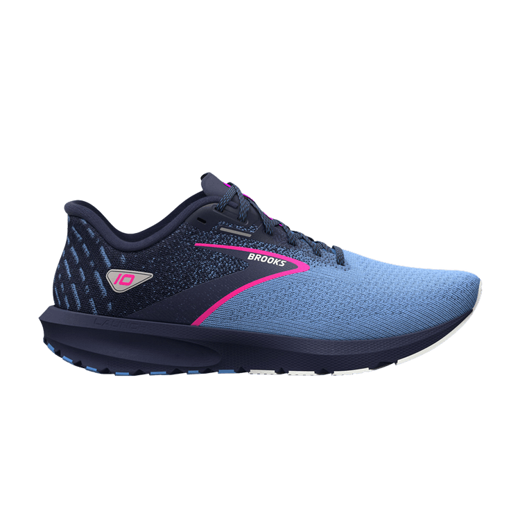 Brooks Wmns Launch 10 Wide 'Peacoat Pink Glow' — Peacoat/Marina Blue/Pink Glow