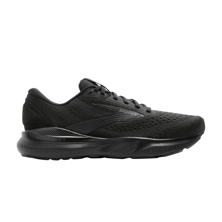 Brooks Wmns Adrenaline GTS 24 2E Wide 'Black Ebony' — Black/Black/Ebony