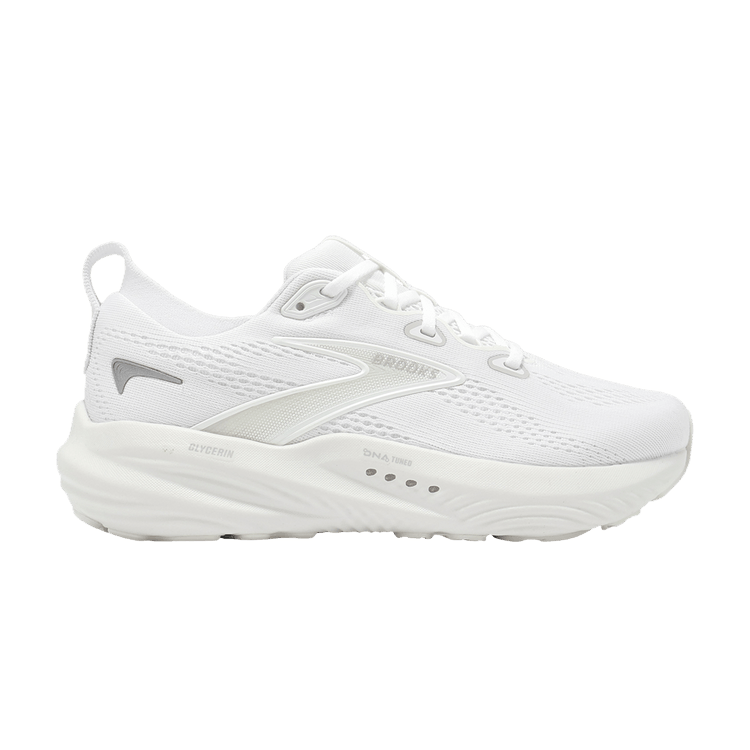 Brooks Wmns Glycerin 22 D Wide 'White Grey' — White/White/Grey