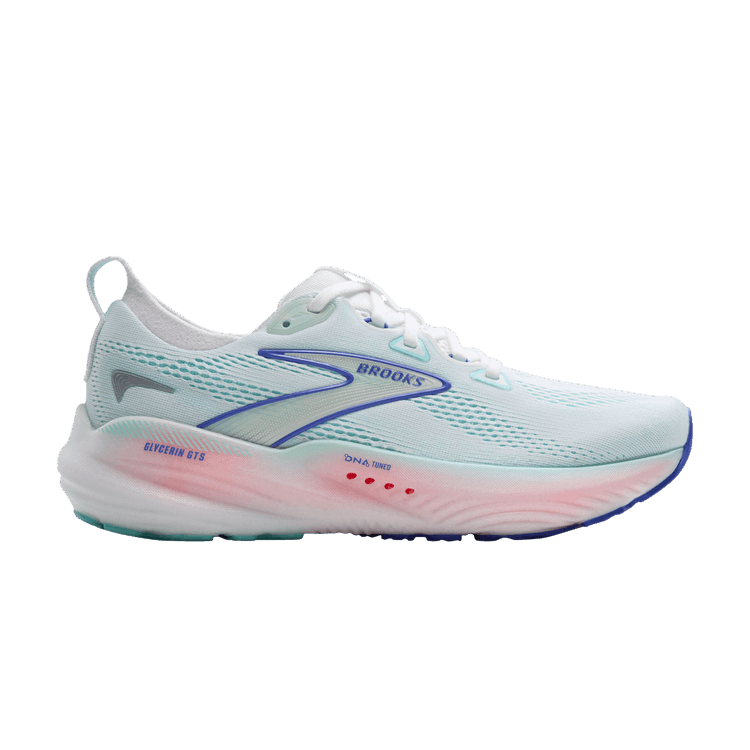 Brooks Wmns Glycerin GTS 22 'Limpet Shell Amparo Blue' — White/Limpet Shell/Amparo Blue