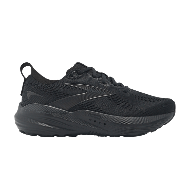 Brooks Wmns Glycerin GTS 22 D Wide 'Black Ebony' — Black/Black/Ebony
