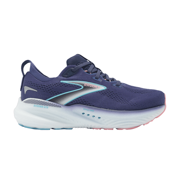 Brooks Wmns Glycerin GTS 22 2E Wide 'Blue Ribbon Dianthus' — Blue Ribbon/Peacoat/Dianthus