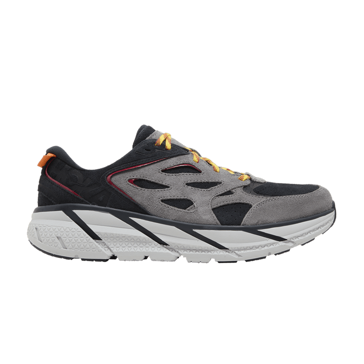 HOKA Clifton L Suede 'Black Lunar Rock' — Black/Lunar Rock