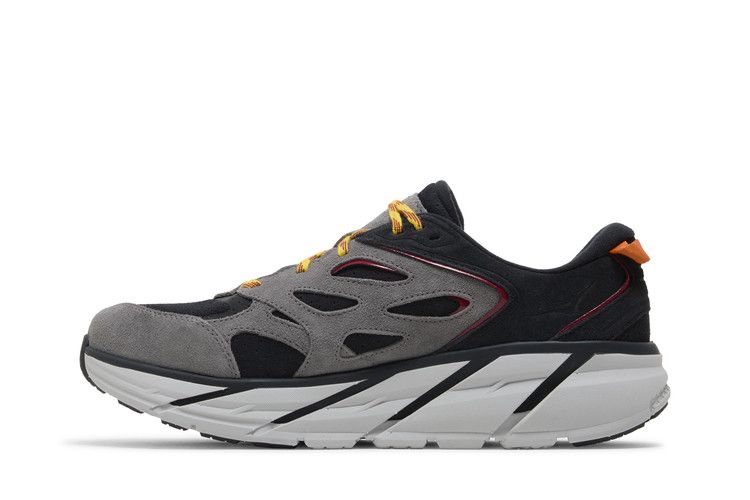 HOKA Clifton L Suede 'Black Lunar Rock' — Black/Lunar Rock