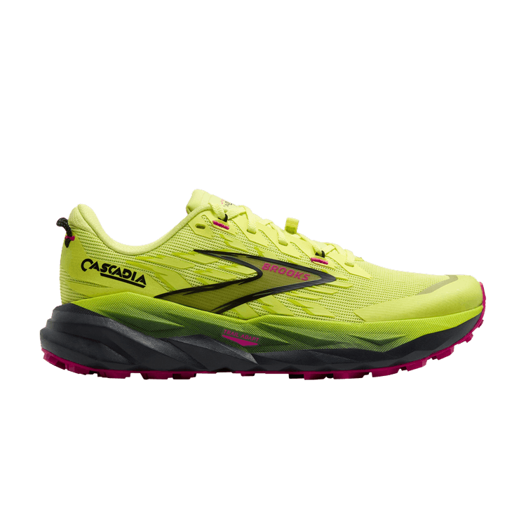 Brooks Wmns Cascadia 19 'Sunny Lime Magenta' — Sunny Lime/Black/Magenta