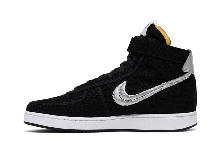 Stussy x Nike Vandal High 'Black' — Black/Metallic Silver/Black