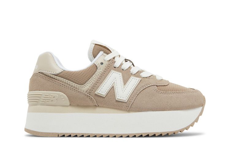 New Balance Wmns 574+ 'Driftwood Timberwolf' — Driftwood/Timberwolf/White