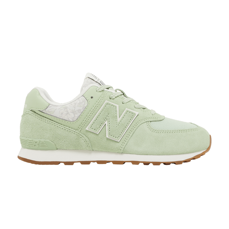 New Balance 574 Big Kid 'Floral - Avocado Gum' — Avocado/Sea Salt