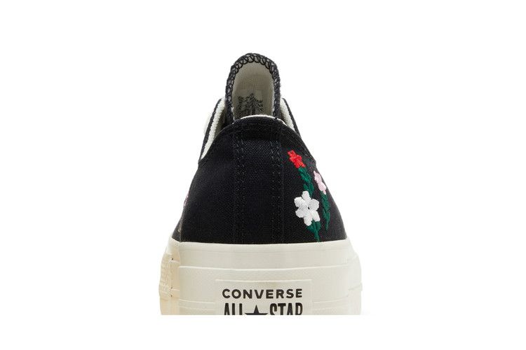 Converse Wmns Chuck Taylor All Star Lift Platform Low 'Floral Embroidery' — Black/Multi/Egret