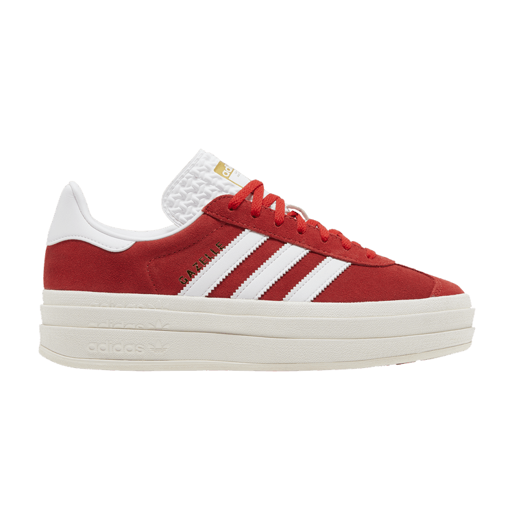 adidas Wmns Gazelle Bold 'Red' — Red/Cloud White/Gold Metallic